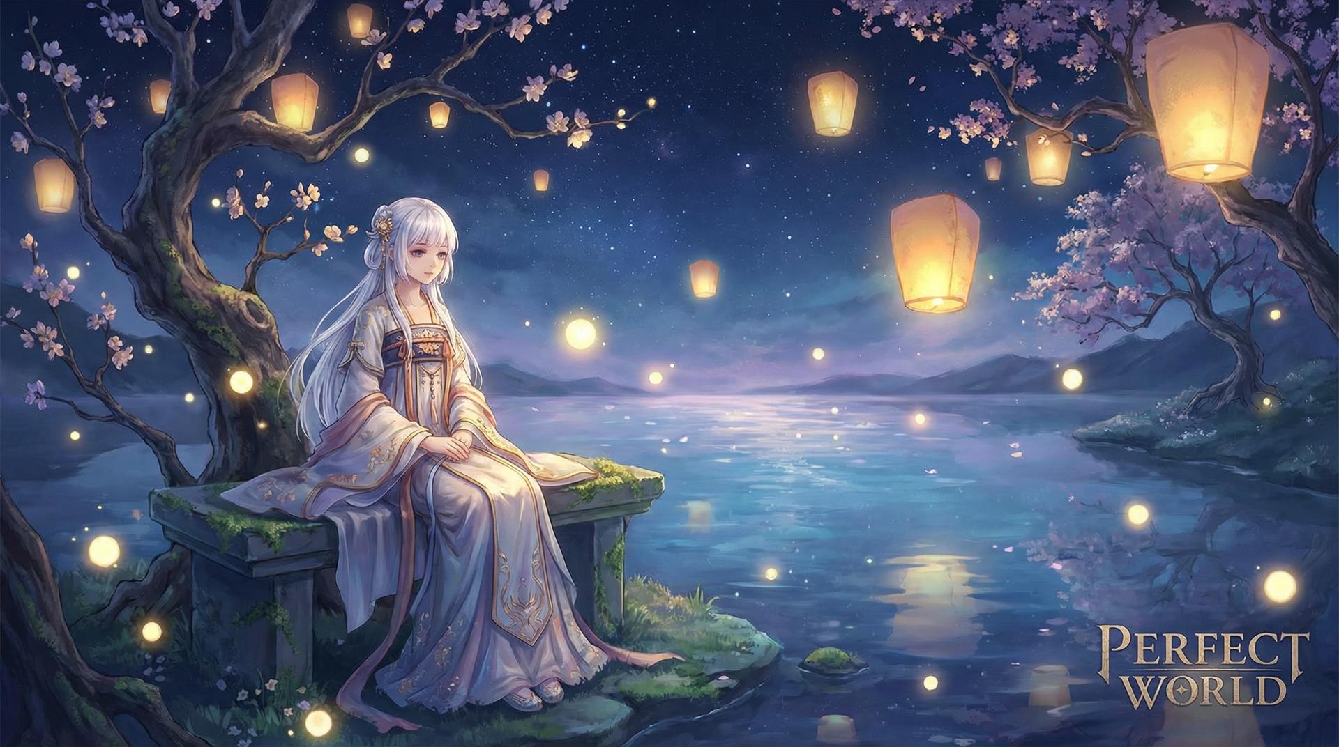 高清3D动漫星河湖畔唯美视频